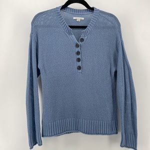 American Eagle Henley Shirt Knit Periwinkle Blue Long Sleeves Cotton Blend XS